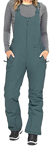 Women Ski Bib Pants Overalls Waterproof Windproof Trousers Sleeveless Thermal Insulation Ski Snowborad Jumpsuit Winter Onepiece Suspender Dungarees Clothing (Grey, L)