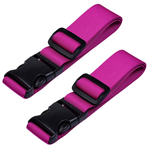 Wisdompro 2 Pcs Add a Bag Luggage Strap, 31 Luggage Connector Strap Purple