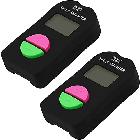 TopHomer Elektronischer Zähler, 2 x Golf-Sportzähler, digitaler Handzähler, elektronischer manueller Clicker mit Umhängeband, subtrahiertes Modell für Laufen, Golf, Fußball