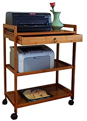 GLigeT Lautsprecherständer Audioständer, Druckerständer, Mediengeräte, Bodenständer, Lautsprecherständer, Büroregale, kleines Bücherregal, dreistufige Regale mit Rollen Speaker Stand (Size : B)