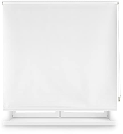 INTERBLIND | Premium Verdunkelungsrollo, einfarbig, Größe 120 x 230 cm Breite x Höhe - Verdunkelungsrollo Stoff 117 x 225 cm - Thermorollo Ecru - Licht-, Kalt- und Wärmedämmung