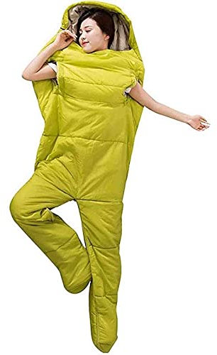 BERRIHORT Humanoid Sleeping Bag Outdoor Camping Sleeping Bag Ultralight Warm 4 Season Cotton Sleeping Bag with Legs Separated Ultra-Light Warm Sleeping Bag