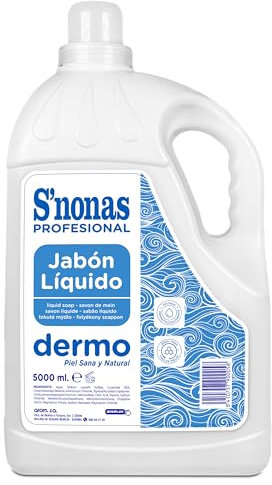 Jabón Líquido para Manos 5 Litros - Para Todo Tipo de Pieles, Dermatológicamente Testado