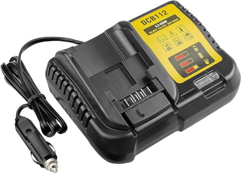 DCB112 for Dewalt Battery Car Charger, Replace for Dewalt 12V 20V and 60V Max Lithium-Ion Battery use on Car, Charging Input 12V/24V Cigarette Lighter Plug