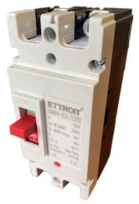 A2ZWORLD Interruttore Scatolato Magnetotermico Per Fotovoltaico, MCCB DC Curva C, 2P DC 500V 125A, Ui 800V Uimp 8Kv, Ics 10kA Icu 10kA, IP40 IEC60947-8