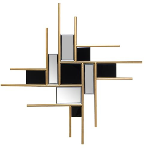 ADORNO PARED METAL DORADO/NEGRO_80X1,5X80CM