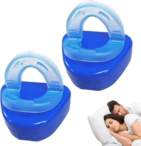 2X Dispositivo Antirussamento, Boccaglio Antirussamento, Paradenti Antirussamento Riutilizzabile, Soluzione Per Russare Per Comfort E Respirazione Facile, Paradenti Per Smettere Di Russare