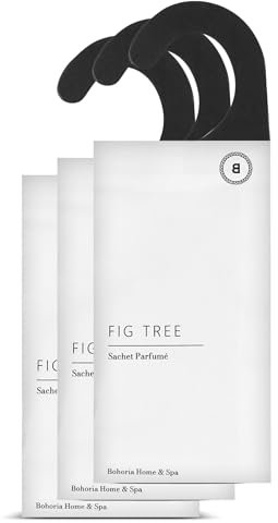 BOHORIA® Doftpåse doftpåsar, rumsdoft, fräsch tvätt I perfekt för garderoben, bil, lådor, skåp, eliminering av lukt, rumsdoft (figgträd, 3-pack)