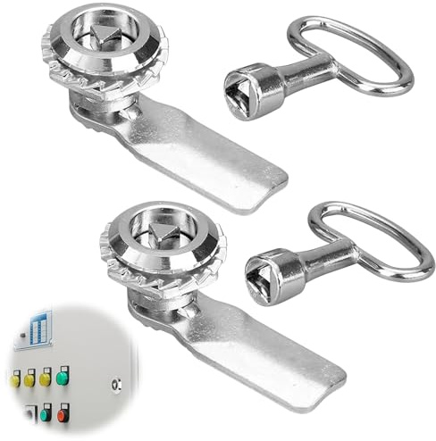 2-Piece Electric & Gas Meter Box Lock with Triangle Key, Heavy-Duty Zinc Alloy Cam Lock for 3/4 Cylinder Length and Max 3/8 Panel Thickness – Waterproof, Rust-Proof, and Easy to Install