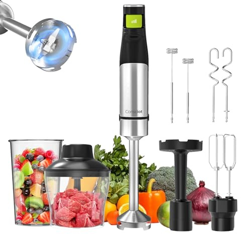 Consciot 7-in-1 Immersion Blender Handheld Max 1100W, Trigger Speed Control
