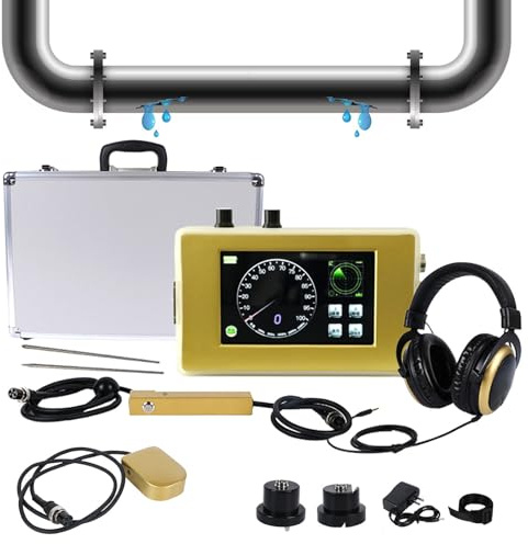 richigblosmum Detector de Fugas para Tuberías – Alcance 4M, Sensibilidad & Frecuencia Ajustables (1-4500Hz) – Herramienta de Alta Precisión para Fugas de Agua/Gas