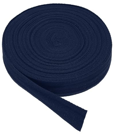 PATIKIL Cinta De Sarga De Algodón 1.2 Pulgadas 23 Yardas Cinta De Algodón Cinta De Sesgo Tira De Sarga Para Costura Envoltorio De Regalos Artesanías DIY Azul Marino
