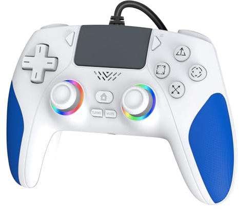 IWGAME RGB Wired Controller for PS-5/PC, Gaming Controller Support Programmable/Remap Turbo Functions, Hall Effect Trigger, Dual Vibration, 3.5MM Audio Jack, Compatible with PS-5/PS-4/PC/MAC/IOS