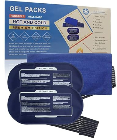 MR.ICE Reusable Ice Pack for Injuries, Gel Ice Pack with Adjustable Wrap