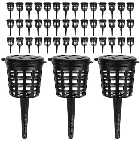 Hohopeti 180pcs Bonsai Fertilizer Basket with Lid, Portable Plastic Root Feeding Container for Succulent, Orchid, Aquarium Water Plants, Garden Nursery Nutrition Cups
