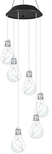 Odoukey Carillons éoliens solaires pour l'extérieur, carillons Suspendus LED à Boule d'ampoule colorée pour Jardin Balcon Chambre à Coucher Cour, faciles Utiliser