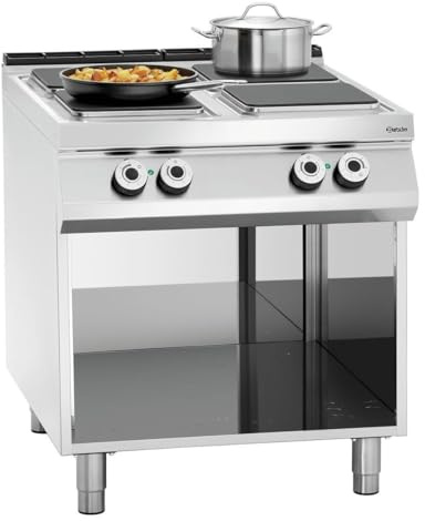 Bartscher 4 Platten Elektroherd 900 Master mit offenem Unterbau Gastronomiebedarf