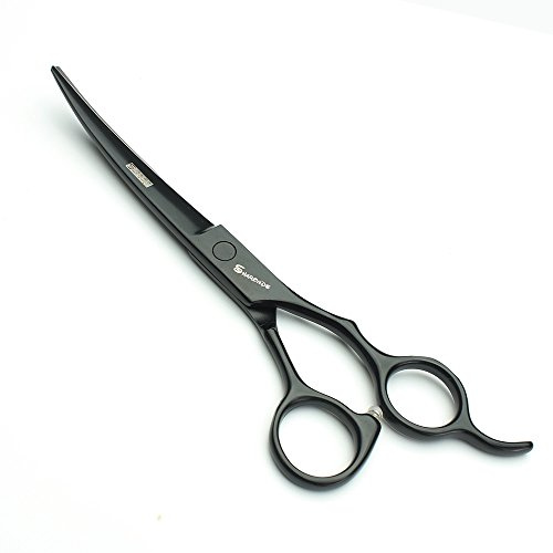 4 modèles de couleurs sélectionnés outils spéciaux 7 pouces de coiffure ciseaux de coiffure professionnels 440C japonais de haute qualité coiffeur (noir curved)