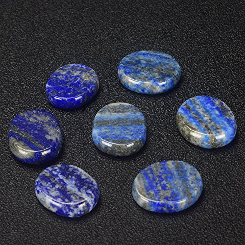 AITELEI Piedra natural hecha a mano de lapislázuli de la palma de cristal curativo de chakras terapia geometría de bolsillo