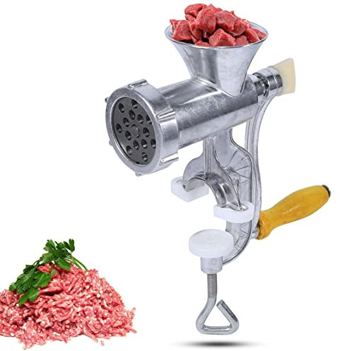 Poussoir à Viande Manuel, Hachoir à Viande Manuel Machine Remplissage Saucisses en Aluminium Multifonction Domestique Lavement Garnissage Saucisse pour porc poulet poisson légumes - 21x14x8cm