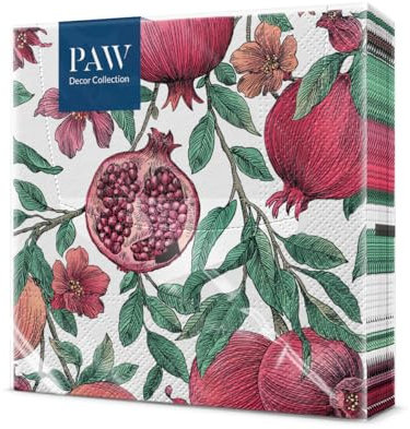 PAW - Servilletas Papel 3 Capas (33 x 33 cm) I 20 Unidades I Perfecto para Cumpleaños, Fiestas, Bodas, Comuniones y Celebraciones I Servilletas de Papel de Colores I Granada