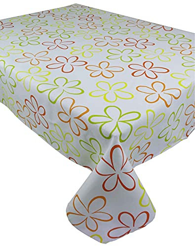 Quadratische und rechteckige Baumwolle Bedruckte Tischdecke FIORELLONE Colors Tischdecke mit bunten Blumen - 4 SITZEN 140X140 cm.