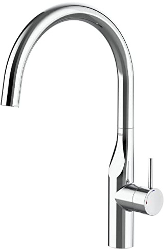 Roca A5A844DC00 Mezclador Cocina, Caño Curvo, Glera, Cromo