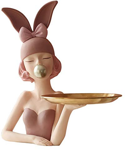 Dekoratives Schmuckschatullen Cartoons Mädchen Dekorative Tabletts Harz Figur Butterlfy Fee Mädchen Statue Figuren Home Tischtisch Dekor Handwerk Kunststücke Ornamente Home Deco Kommode Tablett Lageru