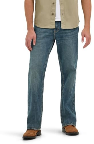 Wrangler Men's Free-to-Stretch Relaxed Fit Jean, Grey Tint, 36W x 30L