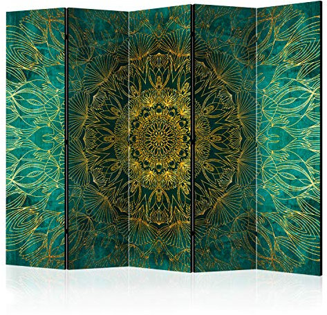 murando Akusticher Raumteiler Mandala Foto Paravent 225x172 cm beidseitig auf Vlies-Leinwand Bedruckt Akustikschaum Trennwand Spanische Wand Sichtschutz Home Office Orient Boho Abstrakt f-A-0802-z-c