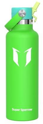Sparrow Insulated Water Bottle 750ml - FlipFlow Metal Water Bottles with Straw Lid - BPA Free - Leakproof Stainless Steel Flask for Gym, Office, Commute