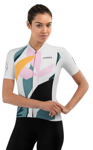 SIROKO - Radtrikot für Damen M2 Pinerolo - M - Weiß/Kühles Grün/Bubblegum Pink