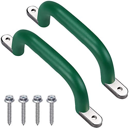 SELEWARE Confezione da 2 maniglie per parco giochi di sicurezza, maniglie in metallo, 24 cm, con cavità delle dita per altalena per bambini, set da gioco, struttura da arrampicata, maniglie per giochi