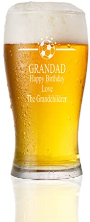 ukgiftstoreonline Personalised Engraved Pint Glass Sports Award Football Theme Gift Box Included