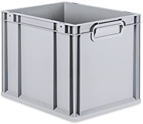 PROREGAL Eurobox NextGen Economy | Griffe geschlossen | HxBxT 32x30x40cm | 30 Liter | Eurobehälter, Transportbox, Transportbehälter, Stapelbehälter