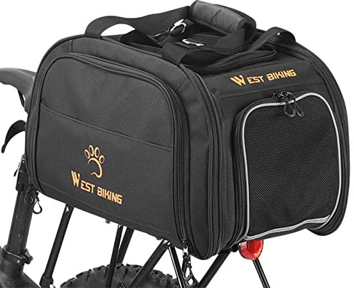 JINGLING Haustier-Fahrradkorb | Hunde-Fahrradträger-Rucksack, Abnehmbarer Hundeträger - Outdoor-Autositzträger-Fahrradkorbtasche für Camping-Einkäufe