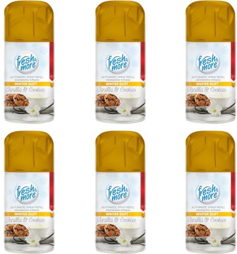 Fresh & More Lufterfrischer Nachfüller (6er Pack) 250ml, Vanilla&Cookies