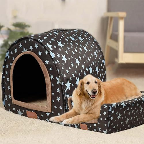 Großes Hundehaus, Hundehütte, luxuriös, warmes Hundekissen, XL, XXL, für den Innenbereich, großes Hundebett, Katzenhöhle, Iglu, für drinnen und draußen, waschbar (3XL 105 x 80 x 78 cm, I)