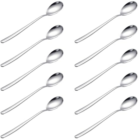 EBHO 10 Pièces Cuillère à Café,Petite Cuillère à Dessert,Petite Cuillère,Surface Très Polie,Cuillère à Café,Design Élégant Et Moderne