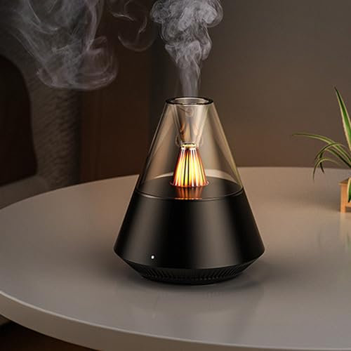 MARZIUS Aroma Diffusor für ätherische Öle, tragbarer Luftbefeuchter mit kühlem Nebel und warmem Lichteffekt, Fernbedienung, 150ml Fassungsvermögen, für Schlafzimmer, Büro, Wohnzimmer, Yoga (Schwarz)