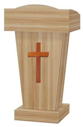 Church Pulpit Stand, Lesepult Stehpult Holz, Rednerpult Podium mit Leitblechplatte und Regal, Kirchen Kanzel für Kircheneingang, Klassenzimmer, Holz Rednerpult Podien