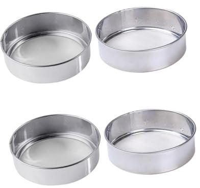 TOPBATHY 4piezas Coladores Inoxidable Para Tamizadores De Fina y Mesh Para Repostería y Cocina Herramienta De Horneado