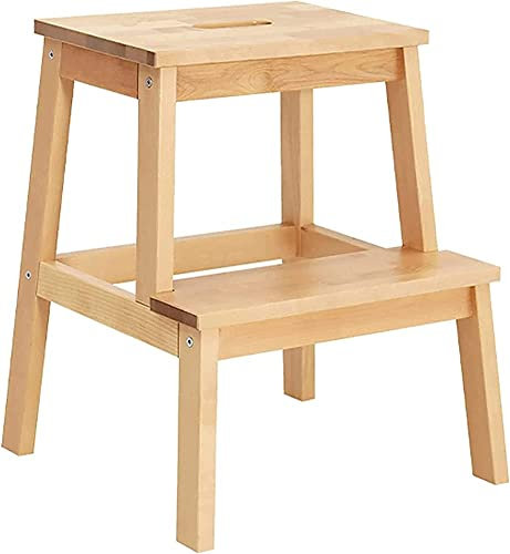 SZITW Klappbarer Tritthocker, Kleiner Fußhocker, Holzleiter, Treppenregal, Trittleiter, Eiche, verbreiterte multifunktionale Sicherheitsschuhbank, für Küche, Innenbereich, Aufstieg nach Hause (HOL