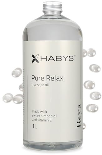 HABYS REYA | Pure Relax Massageöl Öl | Sanfter, Beruhigender Duft | für Massage | Körperöl mit Mandelöl und Vitamin E |1L