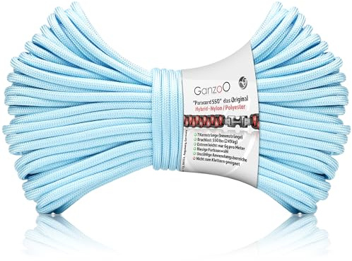 Ganzoo Paracord 550 Seil / 4mm / Nylon/Polyester Typ Shimmer/Armband Hunde-Leine/Hunde-Halsband / 250Kg. Bruchlast/Outdoor Rope/Camping Schnur/Allzweckseil / 30 Meter