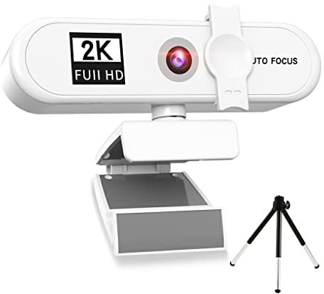 SUIOPPYUW Computer Webcam HD USB Videocamera per PC da conferenza con Microfono Sostituzione cablata Videocamera Esterna Web Cam Ufficio Domestico, Bianco, 2K