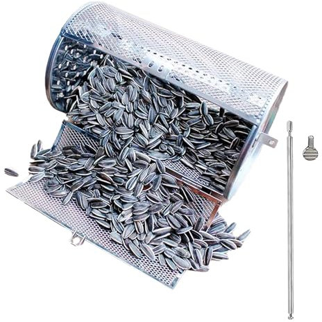 Rollbare Grillkörbe für den Außengrill,Rollende Grillkörbe für das Grillen im Freien - Grillkorb aus Edelstahl,Multifunktions-Grill-Pommes-Frites-Korb, Campingzubehör für Küche und Ofen