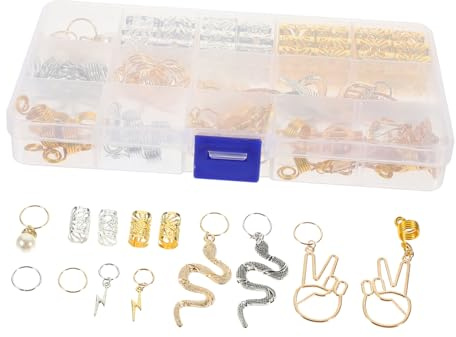 CANIGHT 173stücke Teiliges Für Dreadlocks Und Zöpfe Metallschmuck Verstellbare Haarringe Vielseitige Haaraccessoires Für Kreatives Styling Und Individuelle -frisuren