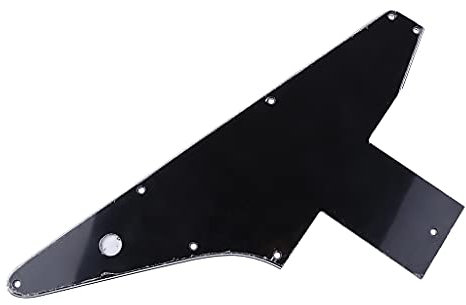 HYROOY 3-lagiges Gitarren-Pickguard-Plektrumschutz für Explorer für '76 Reissue, schwarzes Teilmetall