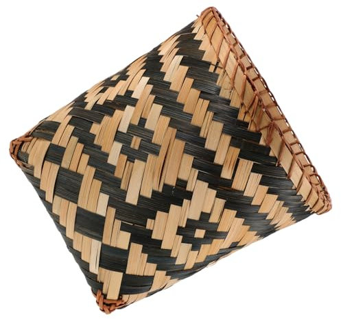 Alipis 1Pc Bambou Poubelle Paniers De Rangement Poubelle Bacs De Rangement En Osier Organisateur Panier Organisateur Cuisine s Arrangement er Bambou Tissé